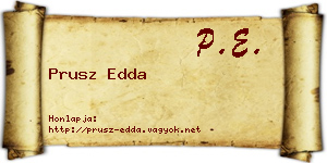 Prusz Edda névjegykártya